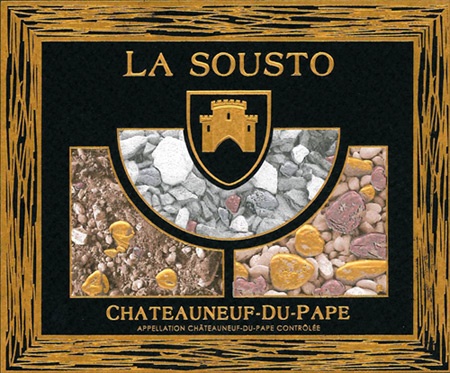 Etiquette LA SOUSTO - AOC Chteauneuf-du-Pape